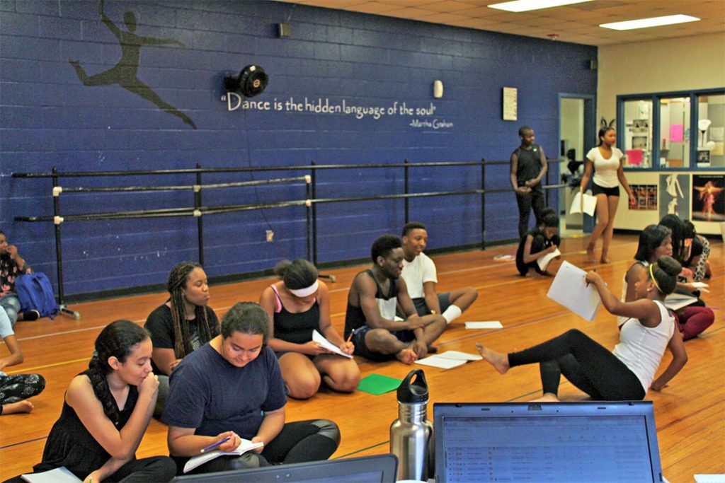 Students in Nicole Oxendine’s dance class at Hillside High School take their assignment to heart. (Staff photo by Justin Williams)