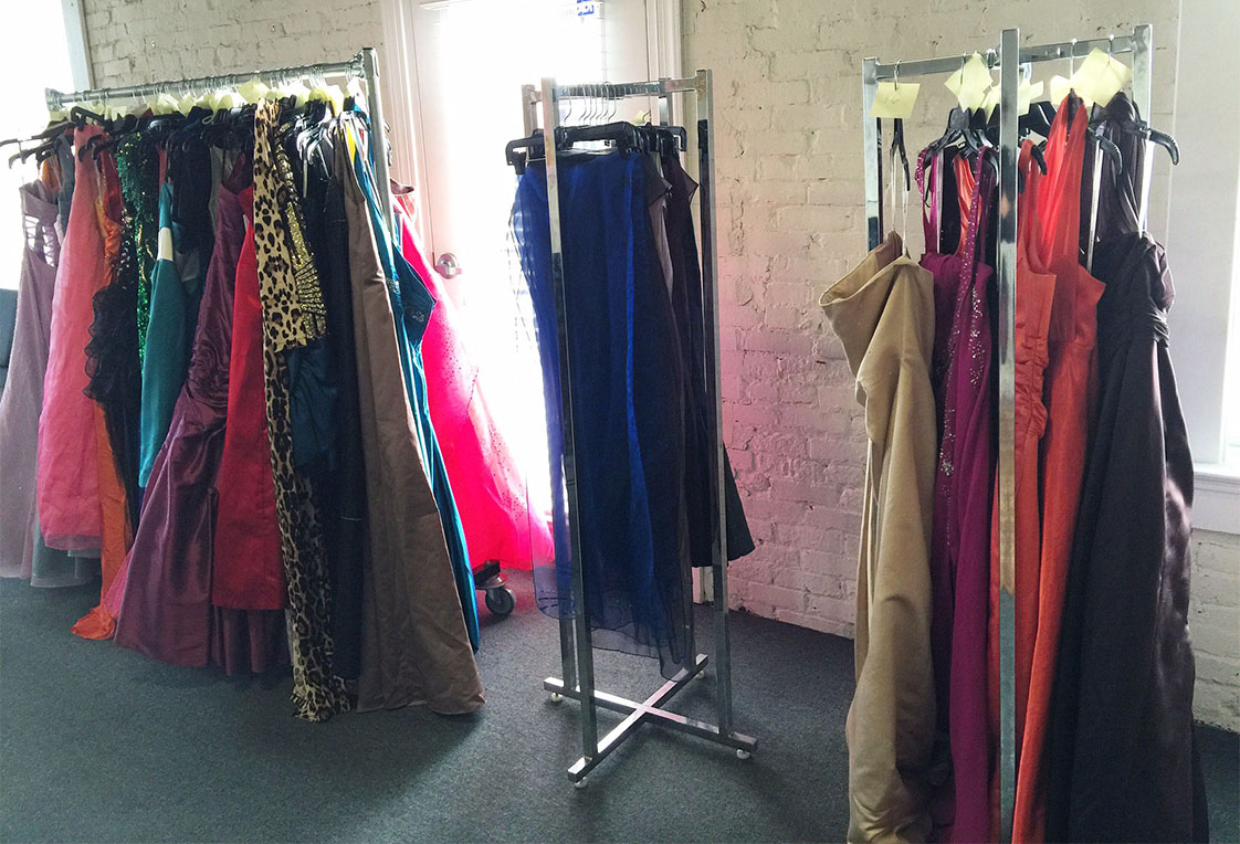 Approximately 50-60 dresses were donated to the first MAF Prom Dress Drive. “Prom is an expensive event and everyone can’t afford it, but it’s no reason that girls can’t enjoy this final moment especially if it’s your senior or junior prom,” said 26-year-old NCCU alumna Brittney Bizzell. (Staff photo by Montreka Williams)